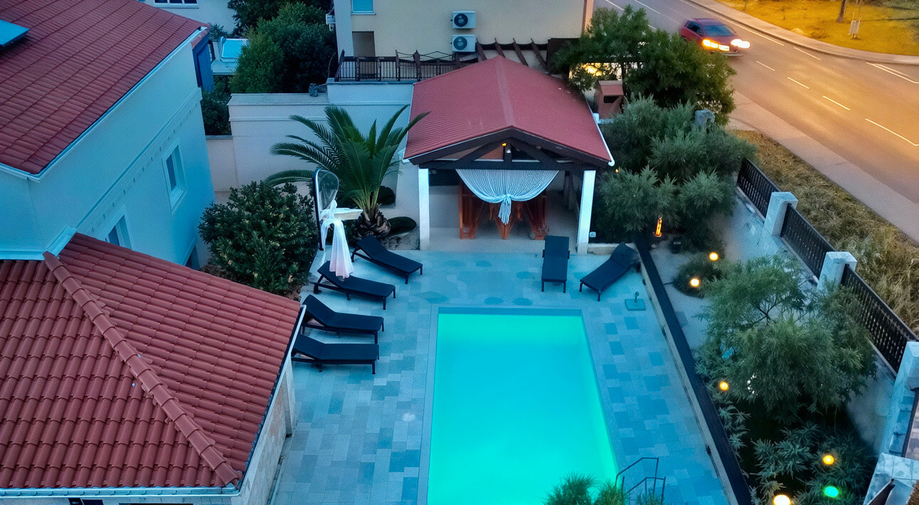 Main terrace at night